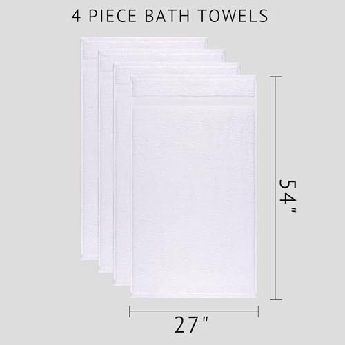 All Design Towels Quick-Dry, Soft & High Absorbent Bath Towels 27 Inchx54 Inch Cotton Turkish Bath Towel Set Of 4 thumb #2