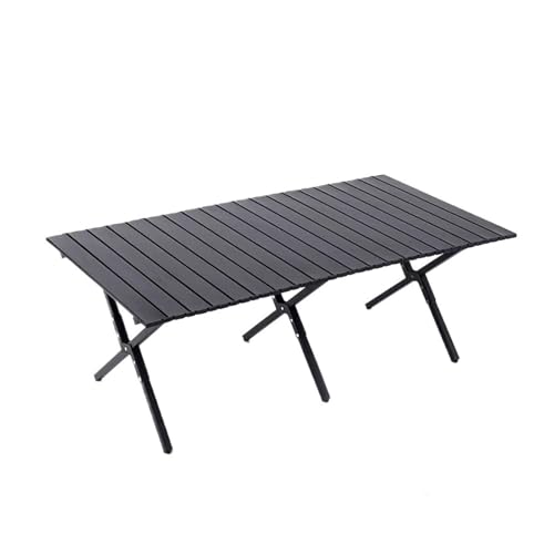 Table de camping robuste en métal noir au design compact et transportable - 2