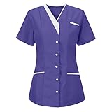 CONFORTABLES ET RESPIRANTS : Lors de travaux intensifs, l'absorption de l'humidité et la transpiration sont particulièrement importantes. Le tissu des uniformes d'infirmières absorbe rapidement la transpiration et l'évapore, évitant ainsi l'étouffement et l'effet collant, et réduisant l'inconfort causé par une transpiration excessive, permettant au personnel soignant de rester au sec même en pleine activité