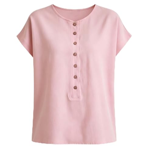 Chemise en lin femme chic à demi-manches pour l'été