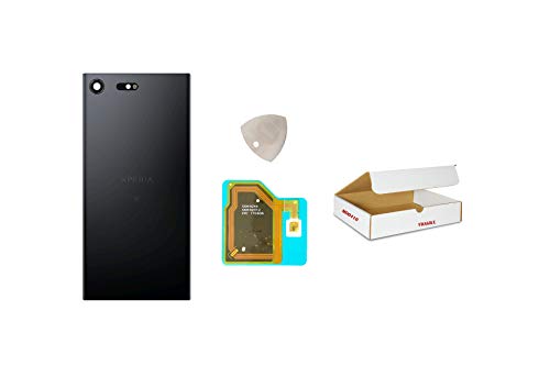 (md0410) Deepsea Black Rear Back Glass Door Housing Cover with NFC Replacement Compatible for Xperia XZ Premium 5.5
