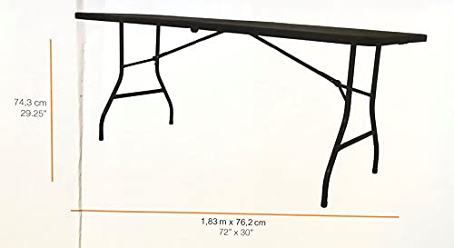 Mesa Maleta Preta Dobrável 1,80m