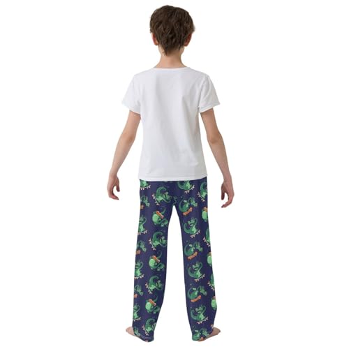 Dragon Skating Boys Long Pants Soft Trousers Elastic Waist Kids Lounge Bottoms with Pockets S-XL3