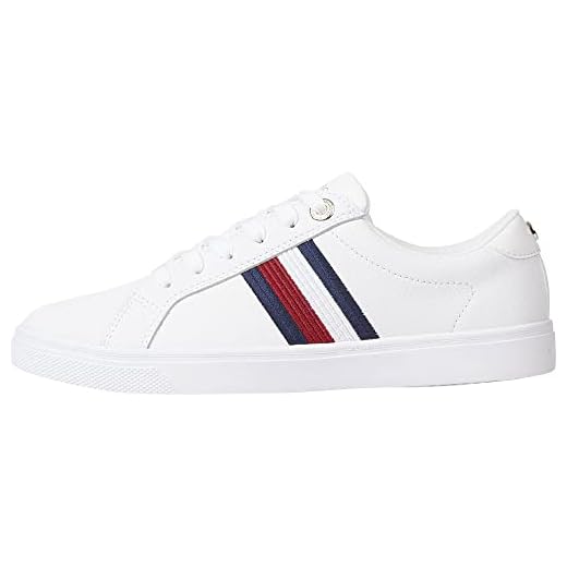 Tommy Hilfiger Tenis Essential Stripes, Cupsole Mujer, White, 36 EU