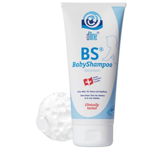 dline BS-BabyShampoo 200ml Tube Mit mildem Shampoo Milchschorf Baby entfernen | Ohne Brennen in den Augen für hochsensible Kopfhaut, Geschenk für Erstausstattung, Säugling Pflegeset Neugeborene