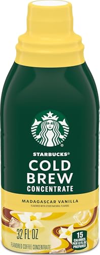 Starbucks Cold Brew Coffee Concentrate, Madagascar Vanilla Flavored Iced Coffee, 32 fl oz