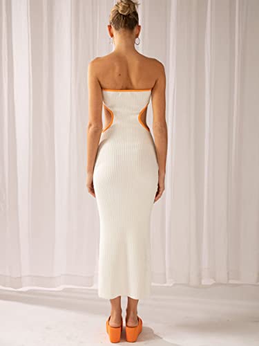 Crochet Knit Maxi Dress for Women Y2k Backless Cut Out Long Bodycon Dress Summer Sexy Beachwear Streetwear3