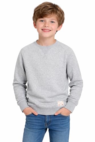 Blu Apparel Kids Premium Crew Neck Sweatshirt Boys Girls Cotton Blend Sweaters Unisex Childrens Jumper (UK, Age, 3 Years, 4 Years, Regular, Grey Marl)