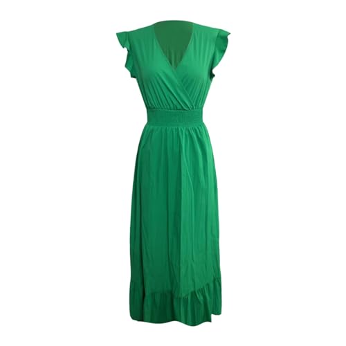 Robe longue fluide col en V confortable et élégante - 4