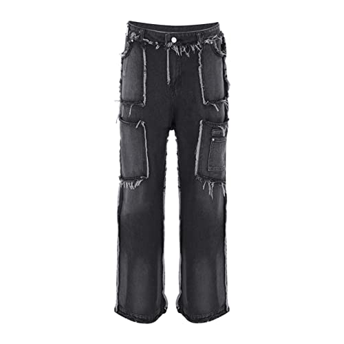 Jean baggy homme esprit hip hop des années quatre-vingt-dix avec finitions effet usé