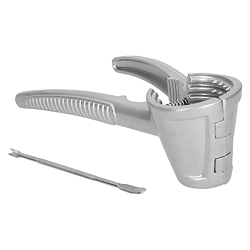 Pecan Cracker, Walnut Cracker Tool, Aluminum Alloy Nut Cracker Tool with Anti Slid Grip, Walnut Plier Tool for Walnuts Pecan Nut Hazelnuts Or Other Nuts (Silver)