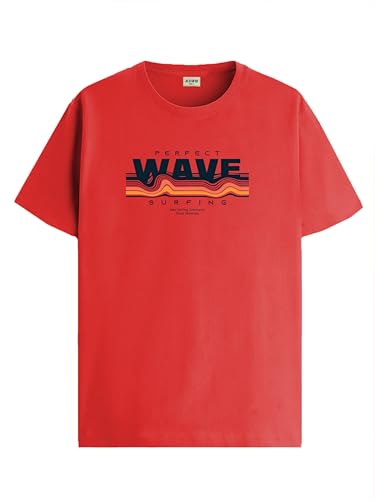 Image of ADRO Mens Printed T Shirt | The Super Soft Tshirt in India| Pure Cotton Lycra Breathable Fabric| 4 Way Stretch smart tech Fabric| Round Neck T-Shirt (Also in Plus Size) RN25-ST-WAVE-NB