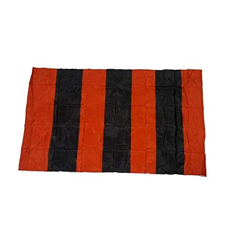 R&F srls Bandiera Strisce ROSSONERE Rosso Nere Tessuto Misura Standard 90 X 150 cm rossonero rossonera rossoneri