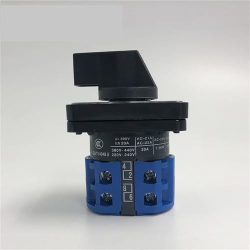 Interrupteur de transfert à came inverseur LW26-20D0406/2 pour circuit triphasé 690V 20A 2 pôles