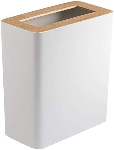 Amazon ゴミ箱 トラッシュカン リン 角型 Rin 10l ホワイト ブラウン ウッド 木目調 ダストボックス ふた付き くず入れ おしゃれ 生活感 ごみ袋ストッパー ゴミ袋 見えない 北欧 おしゃれ フタ付きゴミ箱 オンライン通販