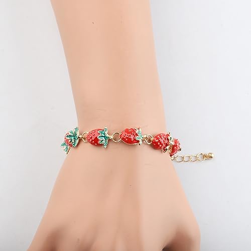 KEYCHIN Strawberry Lover Gifts - Strawberry Charm Bracelet4