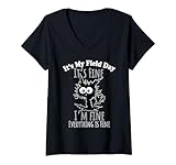Photo Gallery donna bambini field day funny cats it s my field day i m fine student maglietta con collo a v Photo Gallery donna bambini field day funny cats it s my field day i m fine student maglietta con collo a v
