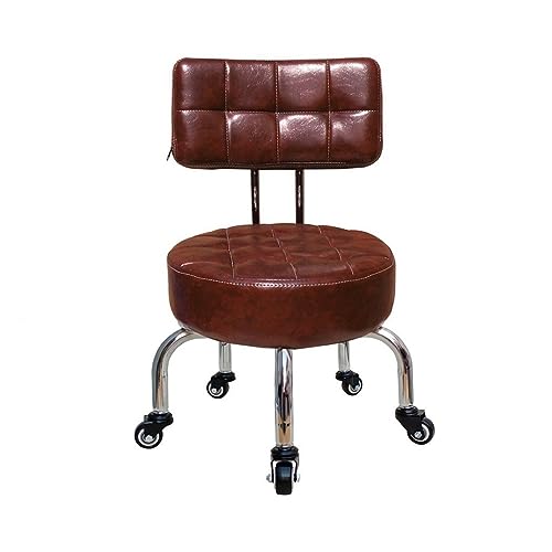 Blanco Hogar Oficina Sillones, Sillón Pequeño Negro, Marrón Silla Baja De Escritorio De Trabajo, con Respaldo Y Ruedas Altura 26cm Pedicura para Adultos SPA