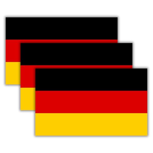 Image of German Flag Vinyl Flag Stickers, Car Decals, Waterproof Indoor Outdoor, Laptop Stickers, Car Bumper, Germany Flag, 5 x 3 Inches, Set of 3