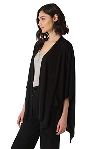 Rekucci Women's Loungewear Soft Knit Open Front Poncho Sweater2