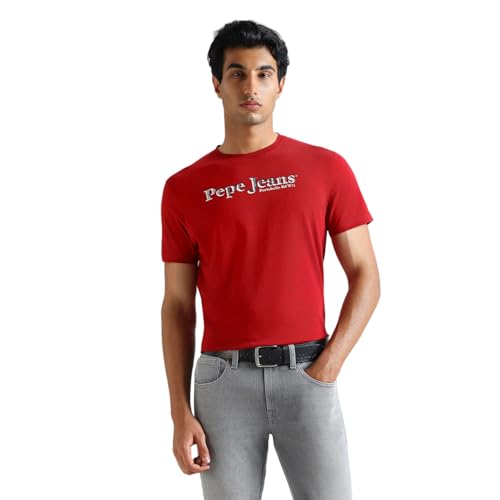 Image of Pepe Jeans Men T-Shirt|Cotton|Slim Fit