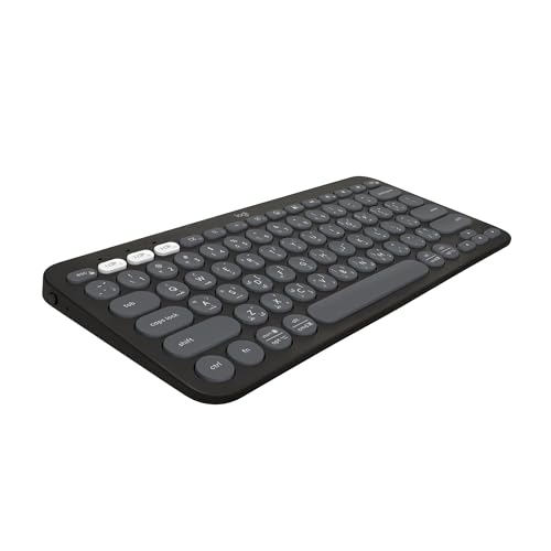 Logitech Pebble Keys 2 K380s, Multi-Device Bluetooth Wireless Keyboard with Customisable Shortcuts, Slim and Portable, Easy-Switch for Windows, macOS, iPadOS, Android, Chrome OS, ARA Layout - Graphite