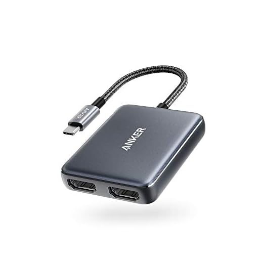 Anker USB C to Dual HDMI Adapter, Compact and Portable USB C Adapter, Supports 4K@60Hz and Dual 4K@30Hz, for MacBook Pro, MacBook Air, iPad Pro, XPS, and More [Compatible with Thunderbolt 3 Ports]