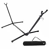 ONCLOUD 9 FT Hammock Stand Only Heavy Duty Indoor Outdoor Universal Space Saving Steel Stand with Carrying Case 450 Pounds Capacity Black