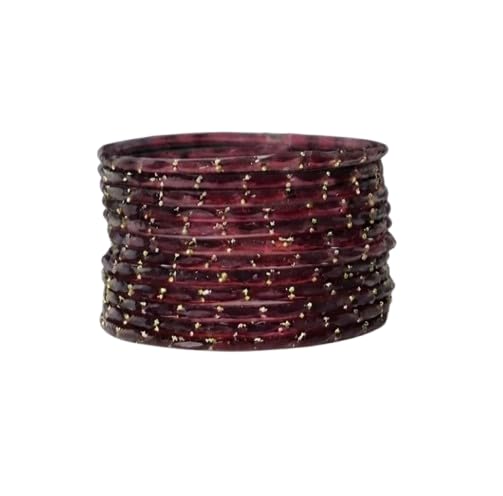 Glass Bangles for Women | Elegant Golden Dot Design Chudi Set | Traditional Ethnic Chudiya for Wedding, Party & Regular (12 Pcs)-image-39