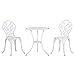 Outsunny Ensemble Salon de Jardin 2 Places 2 chaises + Table Ronde Fonte d'aluminium Imitation Fer forgé Blanc