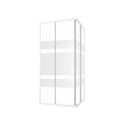 Box Doccia Angolare 70x70 cm Vetro Serigrafato 4 mm Profili