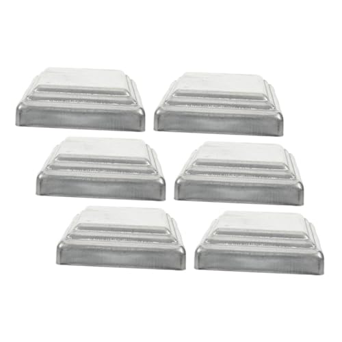 Artibetter Remate De Cerca Cuadrado De Acero Inoxidable 6 Piezas 100x100 Mm, Tapas De Postes Metálicas Resistentes Para Protección y Reparación De Barandillas Exteriores Jardín y Terraza