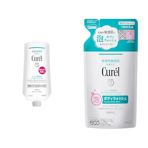キュレル 【セット買い】 バスタイムモイストバリアクリーム つけかえ用 + 泡ボディウォッシュ つめかえ用 380ml(赤ちゃんにも使えます)