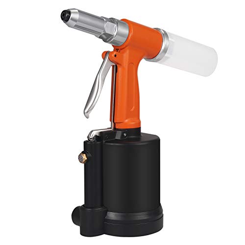 Kamtop Remachadora Neumática con Remaches 500 PCS 1780KGF Pistola Remachadora de Aire Hidráulica con 5 Boquillas de 2,4mm/3,2mm/4mm/4,8mm/6,4mm para Trabajos Pesados en Industria Decoración Automóvil