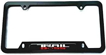 Stainless Steel Trail Boss Rust Free Sport License Plate Cover Frames Holder with Screw Caps for Chevrolet GMC Trail Boss (2X Black)