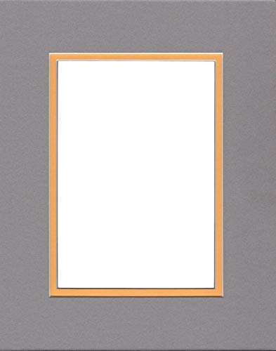 16x20 Double Acid Free White Core Picture Mats Cut for 11x14 Pictures in Ocean Grey and Golden Yellow-image-19