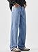 JMIERR Mens Jeans Baggy Y2K 2026 Streetwear Wide Leg Stretch Denim Pants Loose Fit Vintage Baggy Pants Trousers with Five Pockets Fall Clothes, L, Beau Blue