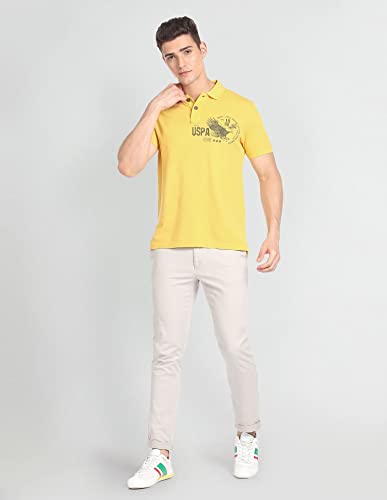 Image of U.S. Polo ASSN. Striped Slim Fit Polo T Shirts for Men - 100% Cotton, Half Sleeves Mens Tshirt