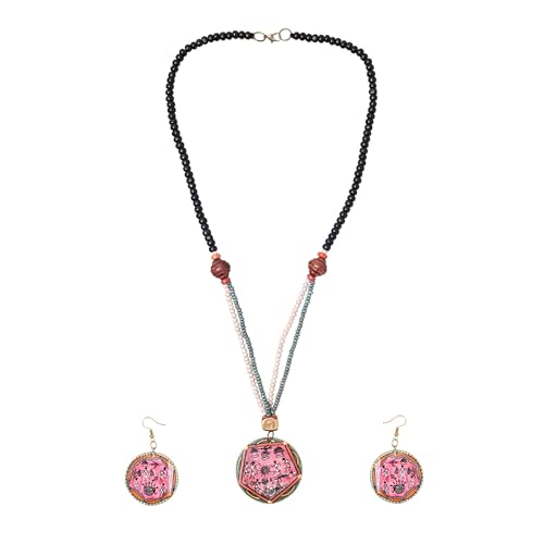 Image of AAKRITI ART CREATIONS Handcrafted Women's Jewelry Set - Elegant Ethnic Necklace and Earrings, Statement Fashion Accessories for Parties & Festivals