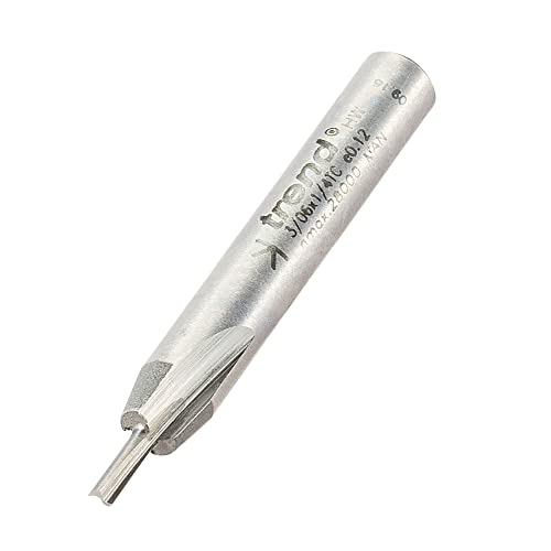 Trend Professional Straight Two Flute Router Cutter, 1/4 Inch Shank, 2mm Cut Diameter, 5mm Cut Length, Tungsten Carbide Tipped, 3/06X1/4TC