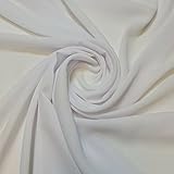 Photo Gallery tessuto bianco in crêpe chiffon, per abiti da uomo, 147,3 cm, tagliato a mano, 1 metro Photo Gallery tessuto bianco in crêpe chiffon, per abiti da uomo, 147,3 cm, tagliato a mano, 1 metro