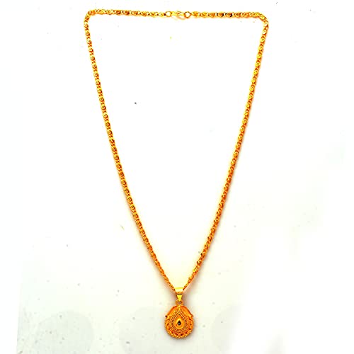 JewarHaat Indian K Gold Plated Locket/Pendant with Link Chain Fashion Jewelry Daily use for Men and Women4