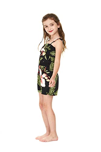 Image of Family Matching Hawaiian Clothes, Black Rafelsia | Lightweight 100% rayon • Family matching outfits • Beach vacations • Luaus • Cruises • Family photos