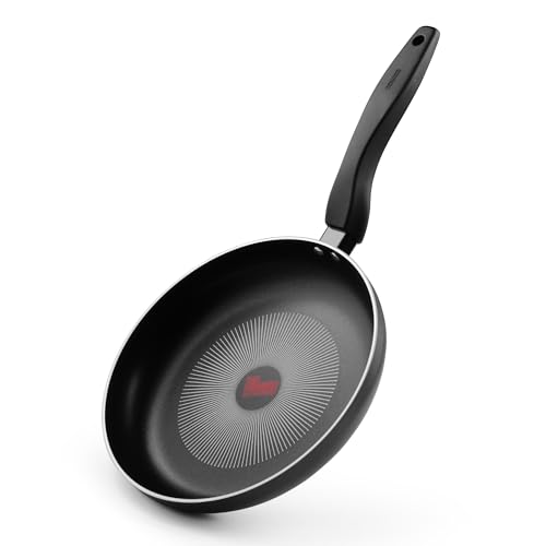 Image of Tower SmartStart 26cm Aluminium Non Stick Fry Pan with Red Spot Heat Indicator, Perfect for Roti /Paratha /Omelette, PFOA Free, Induction & Gas Compatible, Soft Touch Handle, 2 Year Warranty