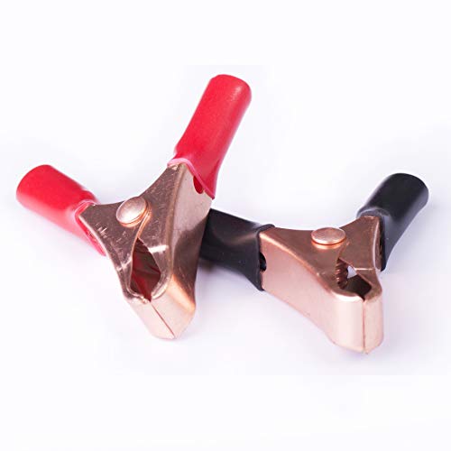 Image of Gardner Bender 14-610 Clamps, 10 AMP, Copper Clad Insulated Battery Clips, Color Coded, 6 Inch, 2 Pk, Red & Black Jacketed Handle, 2 Count