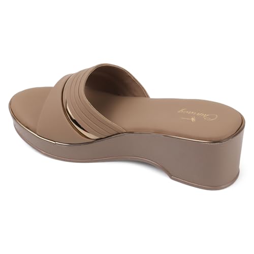 Image of Chinraag Women's Embellished Toe-Ring Comfort Flats | Stylish Casual Slip-On Sandals for Women (CR-388-P)