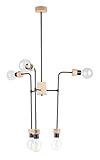 montixi antonio  Lampadario 6 luci E27 60W max base rovere oliato e metallo nero MONTIX BRITOP