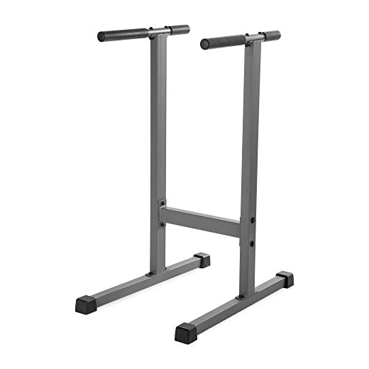 XMark Fitness Dip Station 500 lb. Weight Capacity Uniquely Engineered Angled Uprights Accommodate Men and Women XM-4443