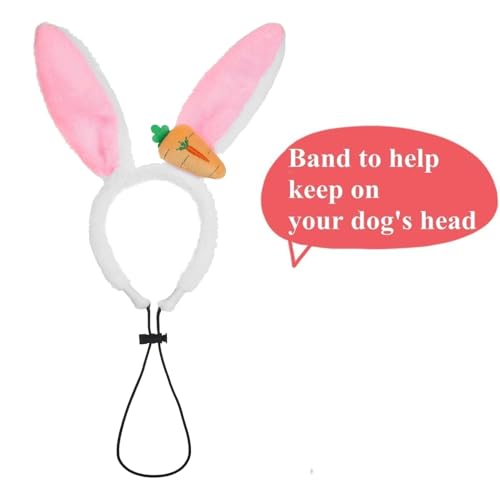 Diadema con Orejas de Conejo para Perros y Bandana de Pascua miniatura 2