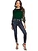 Floerns Women's Pearl Mesh Sheer Long Sleeve Blouse Shirts Tops Dark Green L